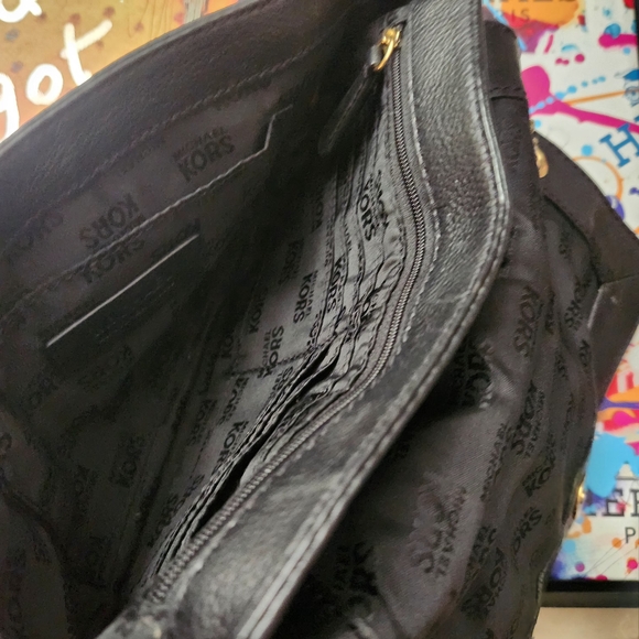 Michael Kors Black Soft Pebbled Leather Shoulder Bag with Adjustable Gold Chain - Picture 10 of 10